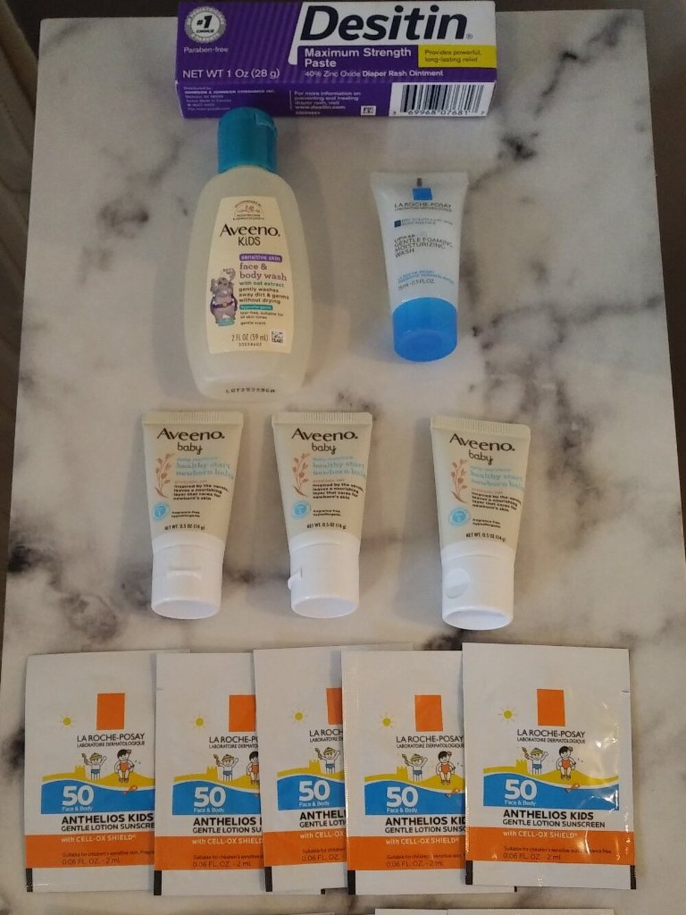 16-piece Baby / Kids / Skincare Set - Aveeno Wash, Moisturizer, Desitin, SPF